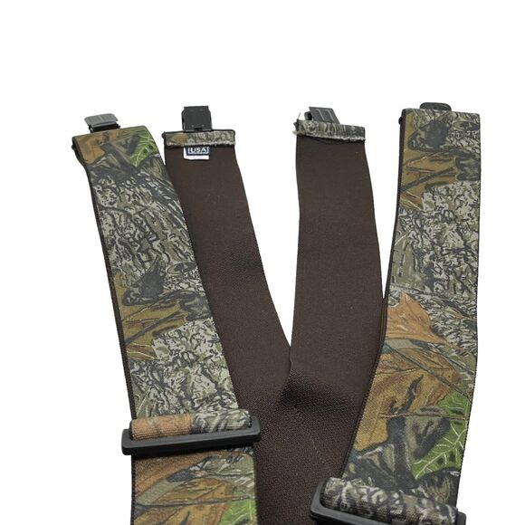 Suspenders Hunting Mossy Oak Real Tree Made in USA Camouflage Elastic Adjustable - Picture 3 of 15